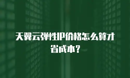天翼云弹性IP价格怎么算才省成本？