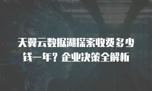 天翼云数据湖探索收费多少钱一年？企业决策全解析