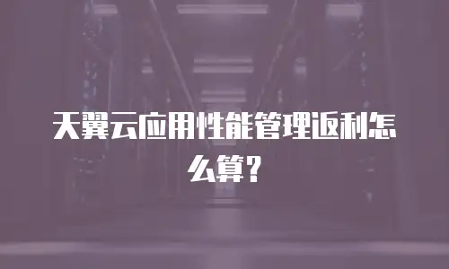 天翼云应用性能管理返利怎么算？