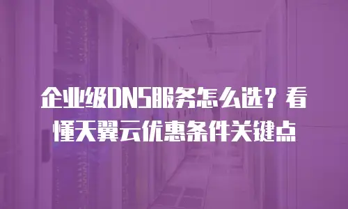 企业级DNS服务怎么选？看懂天翼云优惠条件关键点
