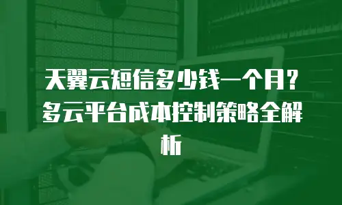 天翼云短信多少钱一个月？多云平台成本控制策略全解析
