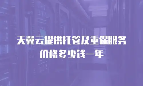 天翼云提供托管及重保服务价格多少钱一年