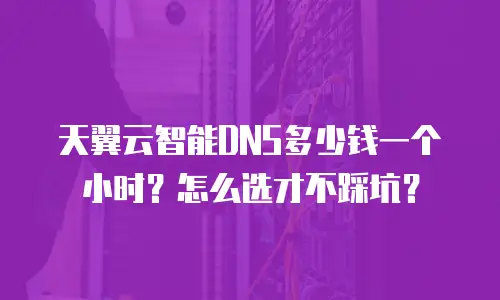 天翼云智能DNS多少钱一个小时？怎么选才不踩坑？