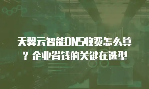天翼云智能DNS收费怎么算？企业省钱的关键在选型