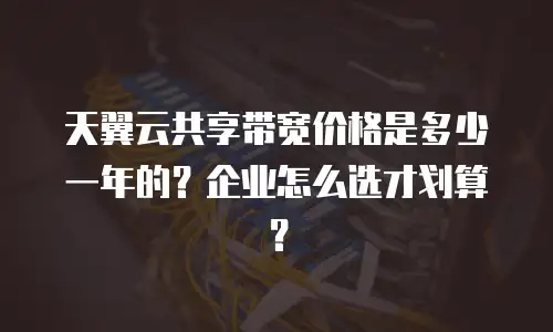 天翼云共享带宽价格是多少一年的？企业怎么选才划算？