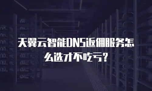 天翼云智能DNS返佣服务怎么选才不吃亏？