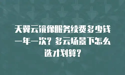 天翼云镜像服务续费多少钱一年一次？多云场景下怎么选才划算？