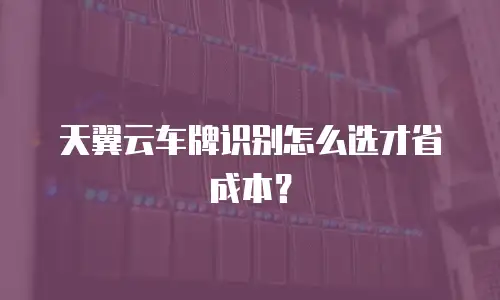 天翼云车牌识别怎么选才省成本？