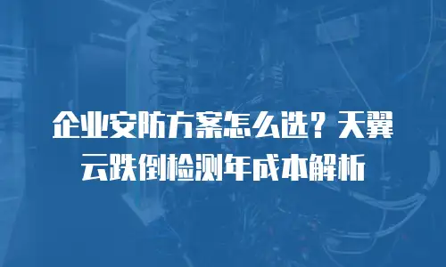 企业安防方案怎么选？天翼云跌倒检测年成本解析