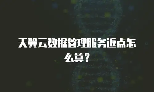天翼云数据管理服务返点怎么算？
