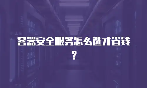 容器安全服务怎么选才省钱？