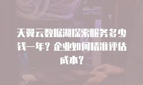 天翼云数据湖探索服务多少钱一年？企业如何精准评估成本？