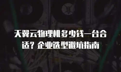 天翼云物理机多少钱一台合适？企业选型避坑指南