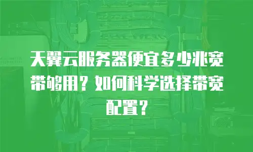 天翼云服务器便宜多少兆宽带够用？如何科学选择带宽配置？