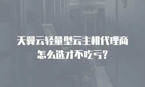 天翼云轻量型云主机代理商怎么选才不吃亏？