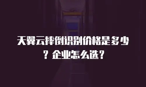 天翼云摔倒识别价格是多少？企业怎么选？