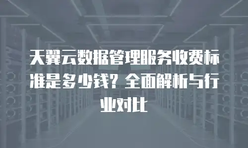 天翼云数据管理服务收费标准是多少钱？全面解析与行业对比