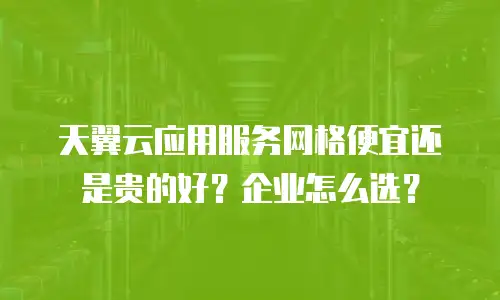 天翼云应用服务网格便宜还是贵的好？企业怎么选？