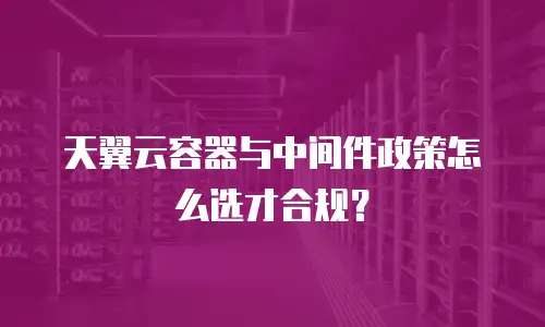 天翼云容器与中间件政策怎么选才合规？