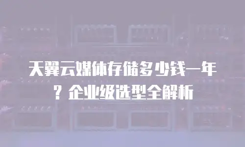 天翼云媒体存储多少钱一年？企业级选型全解析