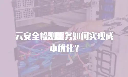 云安全检测服务如何实现成本优化？