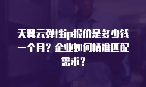 天翼云弹性ip报价是多少钱一个月？企业如何精准匹配需求？