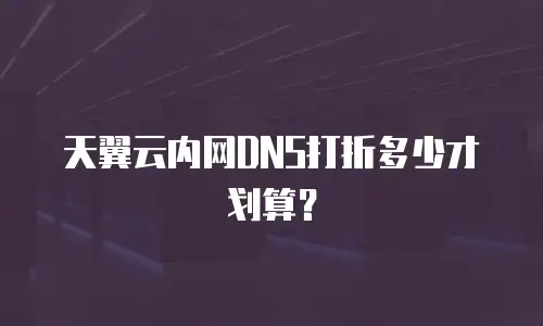 天翼云内网DNS打折多少才划算？