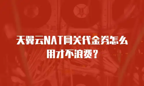 天翼云NAT网关代金券怎么用才不浪费？