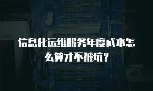 信息化运维服务年度成本怎么算才不被坑？