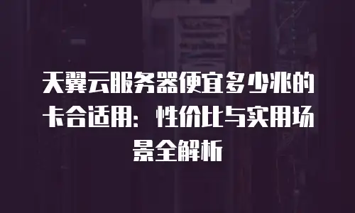 天翼云服务器便宜多少兆的卡合适用：性价比与实用场景全解析