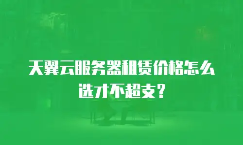 天翼云服务器租赁价格怎么选才不超支？