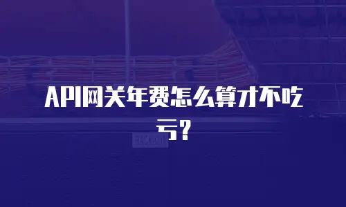 API网关年费怎么算才不吃亏？