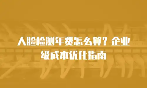 人脸检测年费怎么算？企业级成本优化指南