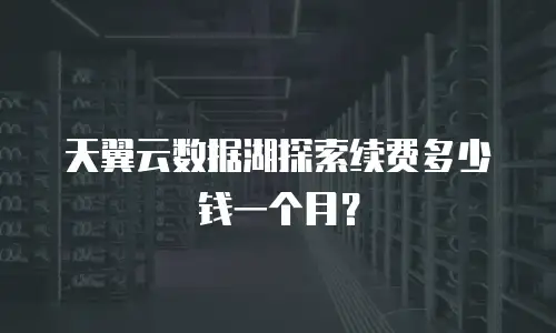 天翼云数据湖探索续费多少钱一个月？