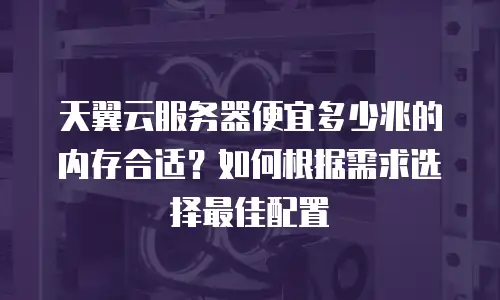 天翼云服务器便宜多少兆的内存合适？如何根据需求选择最佳配置