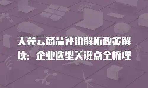 天翼云商品评价解析政策解读：企业选型关键点全梳理