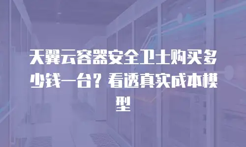 天翼云容器安全卫士购买多少钱一台？看透真实成本模型