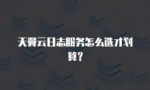 天翼云日志服务怎么选才划算？