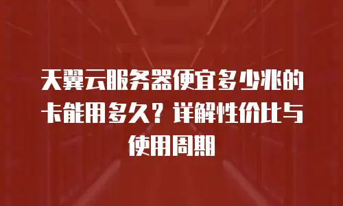 天翼云服务器便宜多少兆的卡能用多久？详解性价比与使用周期