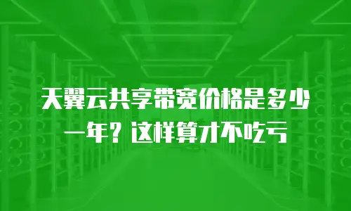 天翼云共享带宽价格是多少一年？这样算才不吃亏