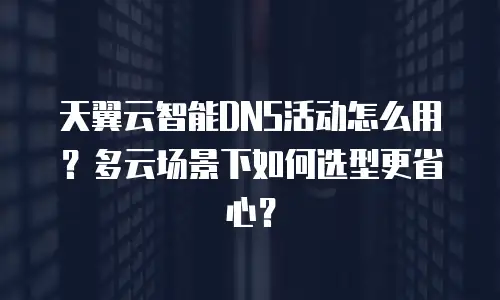 天翼云智能DNS活动怎么用？多云场景下如何选型更省心？