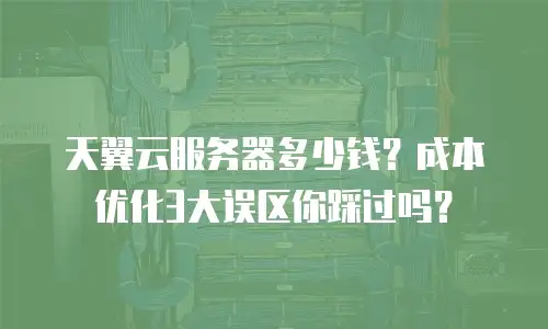 天翼云服务器多少钱？成本优化3大误区你踩过吗？
