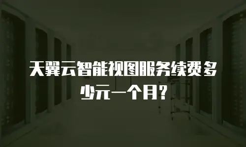 天翼云智能视图服务续费多少元一个月？