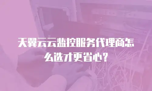 天翼云云监控服务代理商怎么选才更省心？