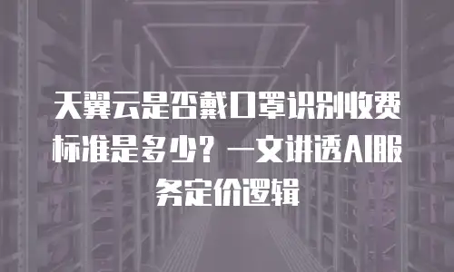 天翼云是否戴口罩识别收费标准是多少？一文讲透AI服务定价逻辑