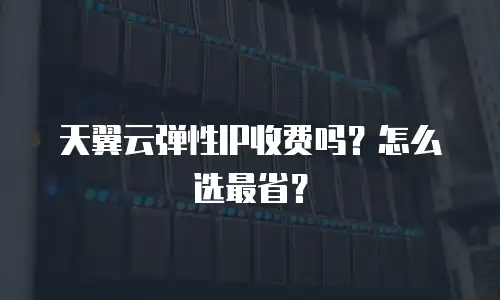 天翼云弹性IP收费吗？怎么选最省？