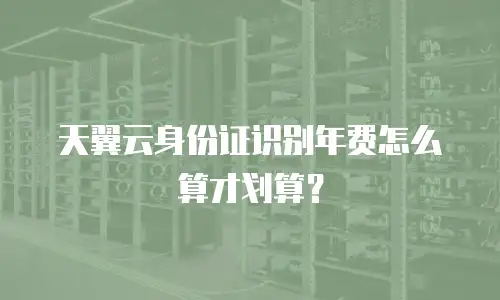 天翼云身份证识别年费怎么算才划算？