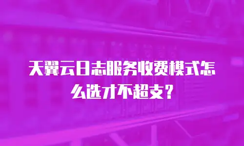 天翼云日志服务收费模式怎么选才不超支？