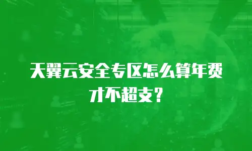 天翼云安全专区怎么算年费才不超支？