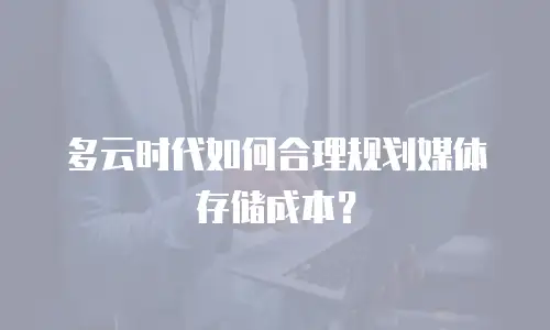 多云时代如何合理规划媒体存储成本？